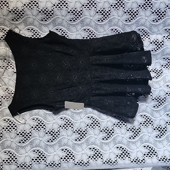 ENZO Stretch Black Lace Top Blouse - Picture 6 of 8